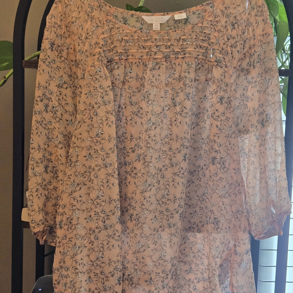 Womens Blouse, Lightweight 3/4 Sleeves Summer Spring Flowy Peasant Casual  Dress